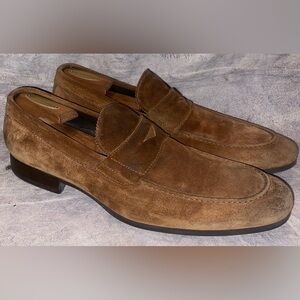 WORN 5x To Boot New York NY Brown Snuff Suede Penny Loafers Bronx 11.5 Italy